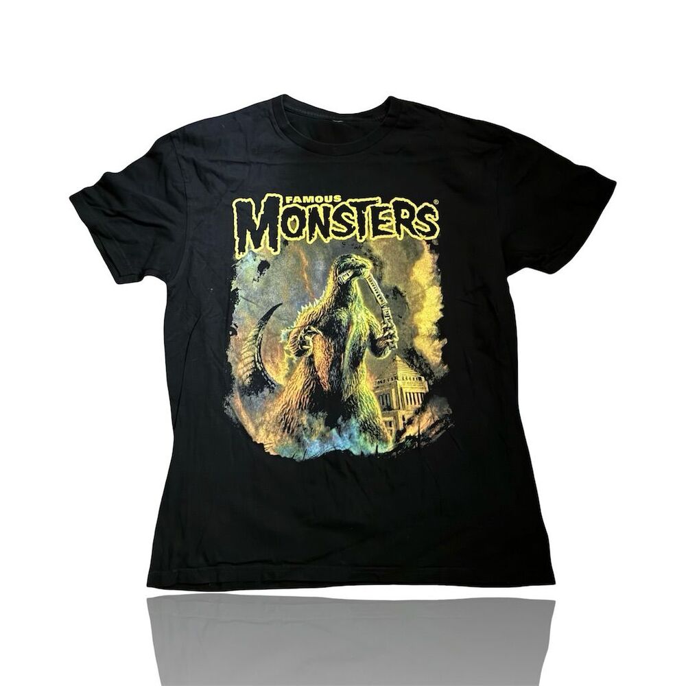 Famous Monsters Godzilla Men's Black Graphic T-Shirt: Horror Fan: GUC